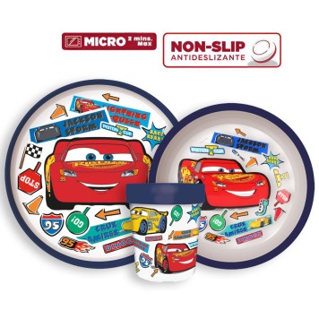 Disney Cars Stickers non-slip dinner set, micro plastic set