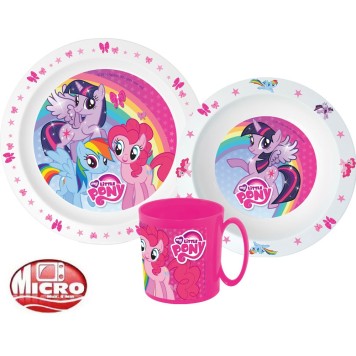 My Little Pony dinner set, micro plastic set with mug 350 ml