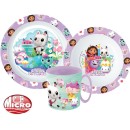 Gabby's Dollhouse dinner set, micro plastic set with mug 350 ml