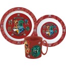 Harry Potter dinner set, micro plastic set with mug 350 ml