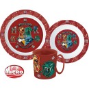 Harry Potter dinner set, micro plastic set with mug 350 ml