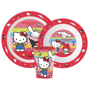 Hello Kitty And Friends dinner set, micro plastic set, with cup 260 ml