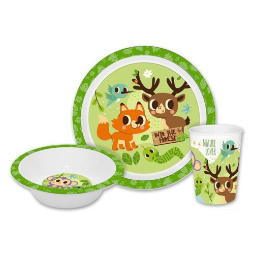 Animals Into the Forest, tableware set, microwavable plastic