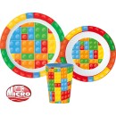 Bricks Lego-patterned dining set, micro plastic set