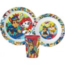 Paw Patrol dinner set, micro plastic set, cup 260 ml