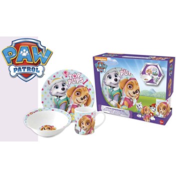 Paw Patrol Girl Stars porcelain dinner set in gift box