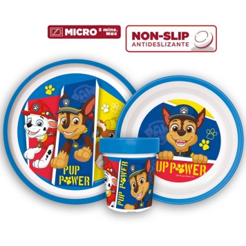 Paw Patrol Pup Power non-slip dinner set, micro plastic set