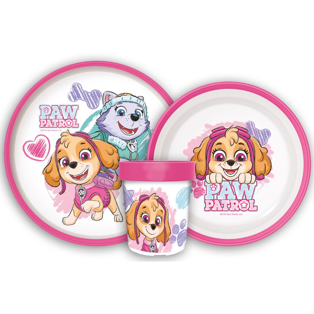 Paw Patrol Sketch non-slip dining set, micro plastic set