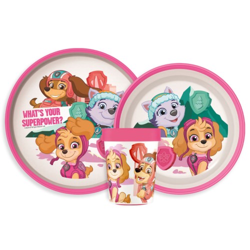 Paw Patrol Superpowers non-slip dining set, micro plastic set