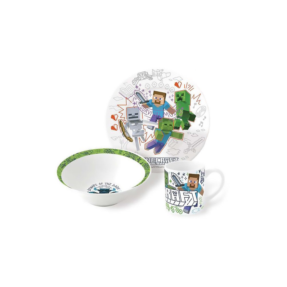Minecraft Explore More porcelain dinner set in gift box