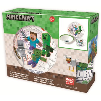 Minecraft Explore More porcelain dinner set in gift box