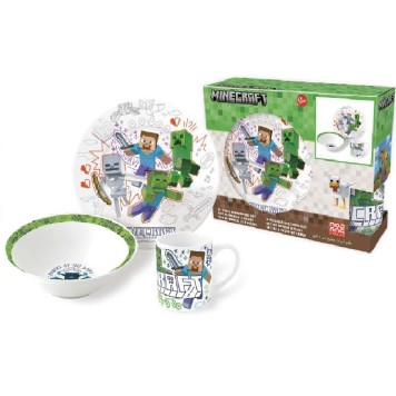 Minecraft Explore More porcelain dinner set in gift box