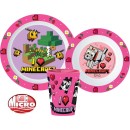 Minecraft dinner set, micro plastic set, cup 260 ml