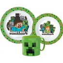 Minecraft Pixelcraft dinner set, micro plastic set with mug 265 ml