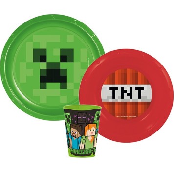 Minecraft TNT dinner set, plastic set