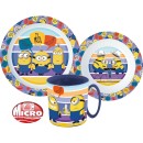 Minions dinner set, micro plastic set with mug 350 ml