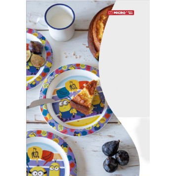 Minions dinner set, micro plastic set with mug 350 ml