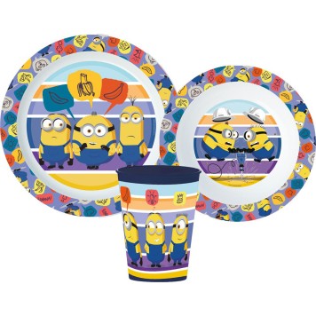 Minions dinnerware set, micro plastic set, with cup 260 ml