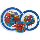 Spiderman Grid dinner set, micro plastic set with mug 265 ml