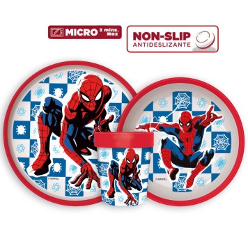 Spiderman Midnight Flyer non-slip dinner set, micro plastic set