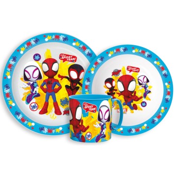 Spiderman Spidey dinner set, micro plastic set with mug 265 ml