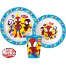 Spiderman dinner set, micro plastic set, with cup 260 ml