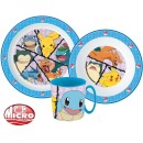 Pokémon dinner set, micro plastic set with mug 265 ml