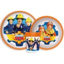 Fireman Sam anti-slip dinner set, micro plastic set