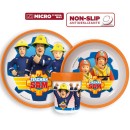 Fireman Sam anti-slip dinner set, micro plastic set