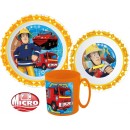 Fireman Sam tableware set, micro plastic set with mug 350 ml