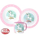 Unicorn Range dinner set, micro plastic set with 265 ml mug