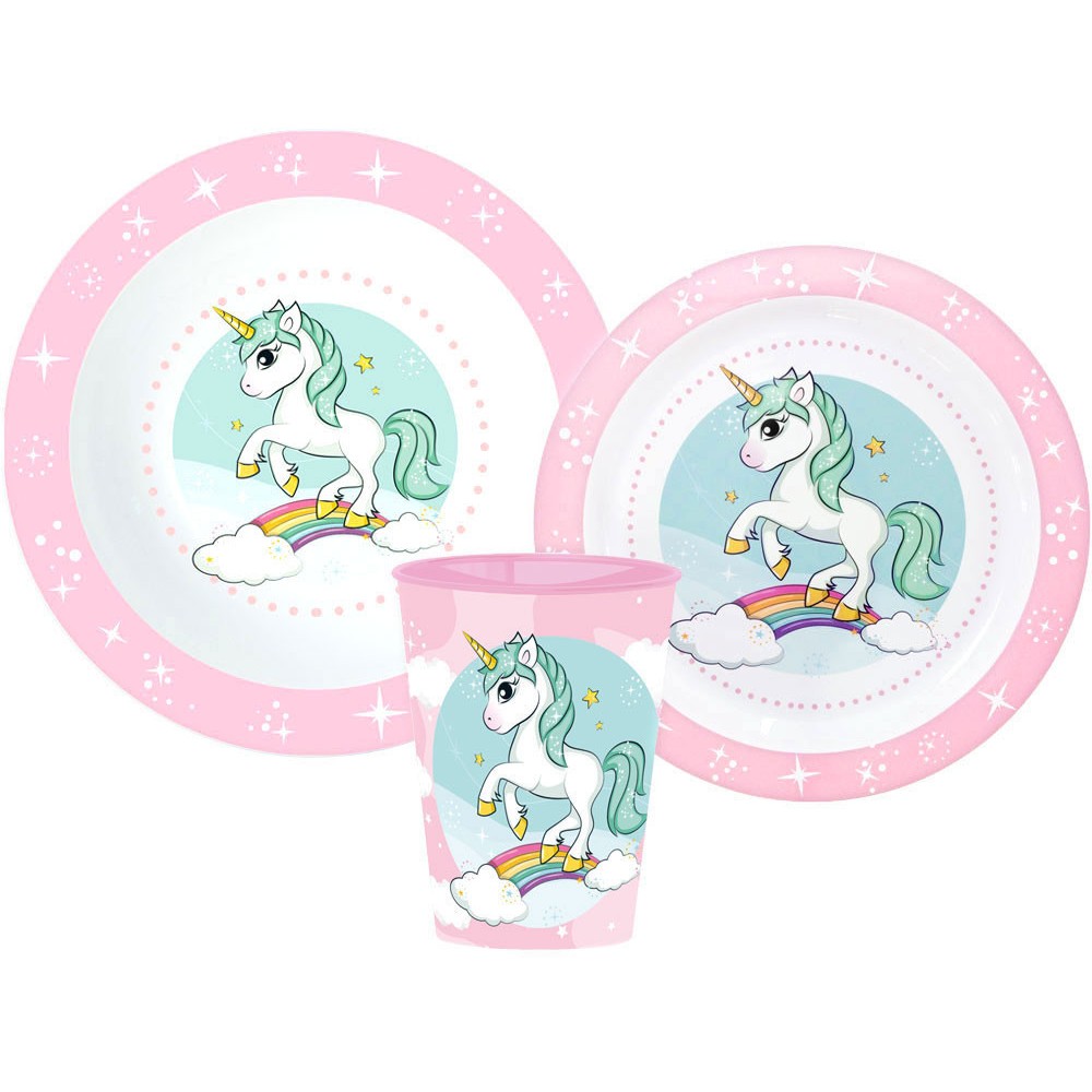 Unicorn Range dinner set, micro plastic set, with cup 260 ml