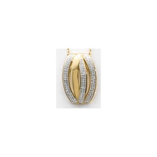 Victoria Gold-colored white stone pendant
