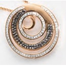 Victoria Rose gold colored black and white stone pendant