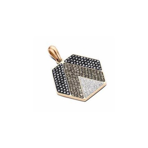 Victoria Rose Gold Colored Black and White Stone Pendant