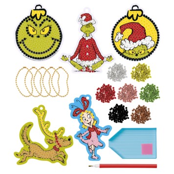The Grinch Dr Seuss diamond painting set with hanger