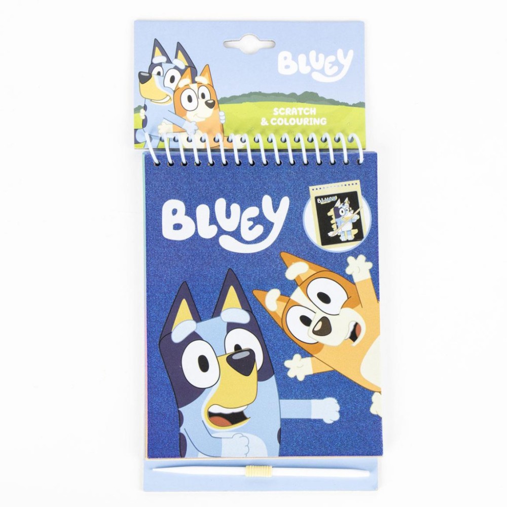 Bluey Bingo scratch card art and coloring set