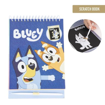Bluey Bingo scratch card art and coloring set
