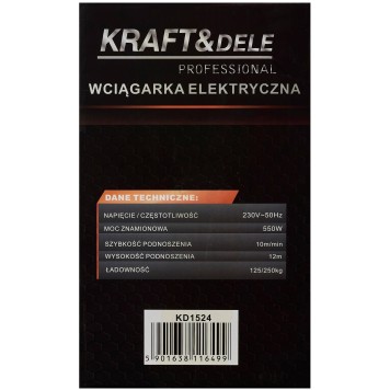 Wyciągarka elektryczna linowa 250kg KD1524