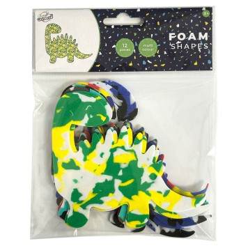 Colour Dinosaur Foam Shapes, Pack of 12