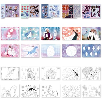 Disney Frozen Destiny puzzle sticker and coloring set