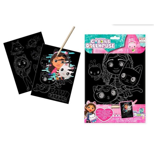 Gabby's Dollhouse scratch art set