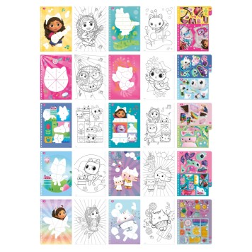 Gabby's Dollhouse Sprinkle Party puzzle sticker and coloring set