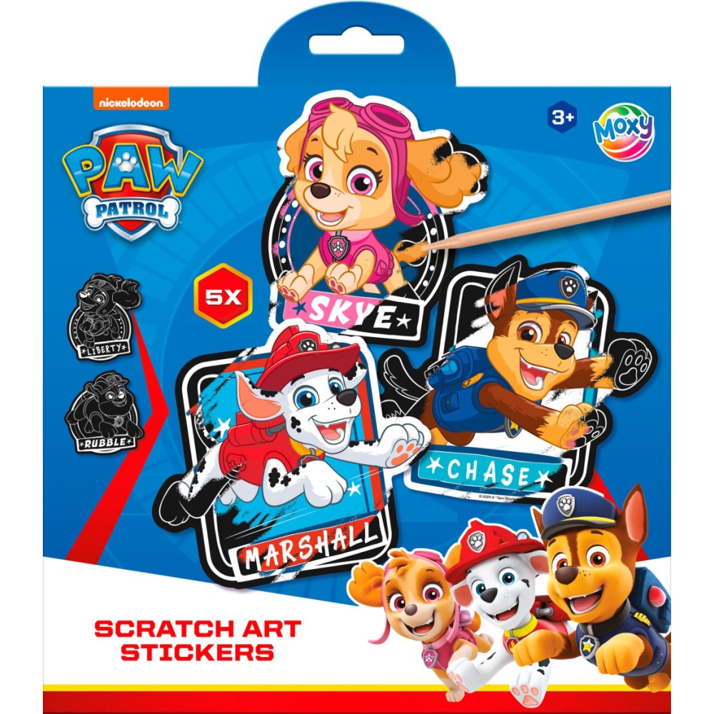 Paw Patrol Team scratch sticker engraving set