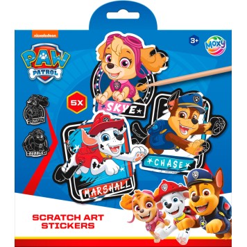 Paw Patrol Team scratch sticker engraving set