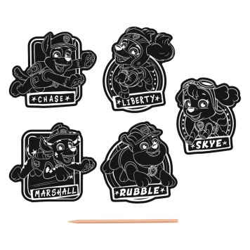 Paw Patrol Team scratch sticker engraving set