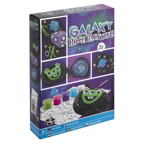 Space Galaxy Colorful Pebble Painting Set with Stickers