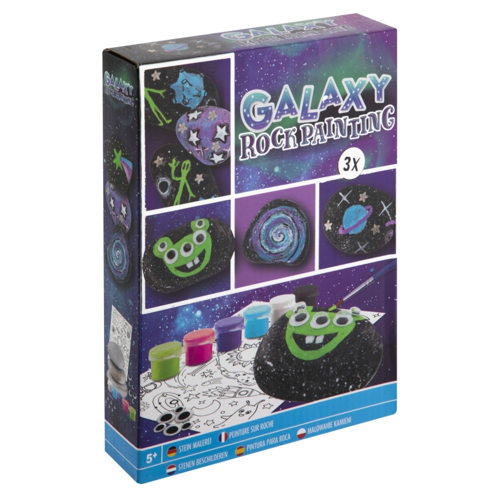 Space Galaxy Colorful Pebble Painting Set with Stickers