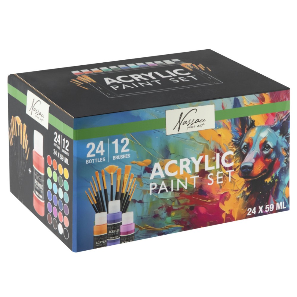 Colour Nassau  acrylic painting set with brush