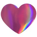 Colour Heart foam shape with foil, 12 pieces